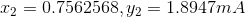 2 0.7562568, y2 = 1.8947mA