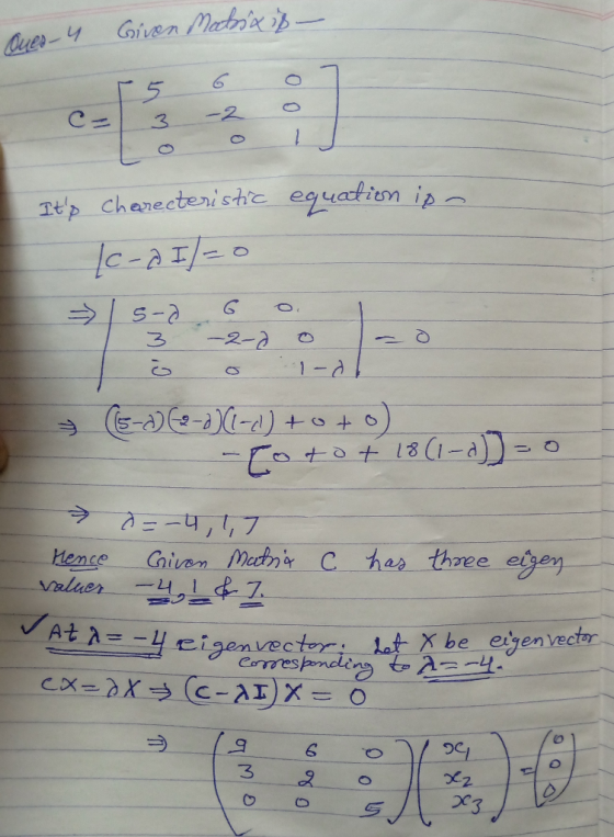 che necten stic, equat itsnila C-a/ Tep igenvector at X be eien vector oC 2