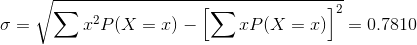 PP(X =x) rP(X = 2) | = 0.7810