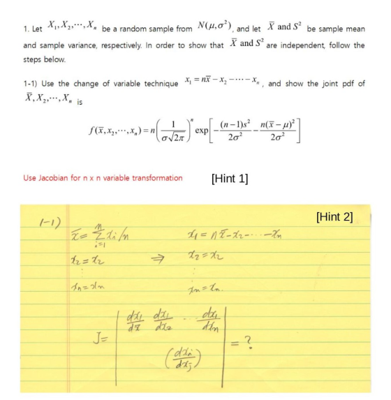 and let X and S be sample mean be a random sample from N(u,0) 1. Let are independent, follow the and sample variance, respect
