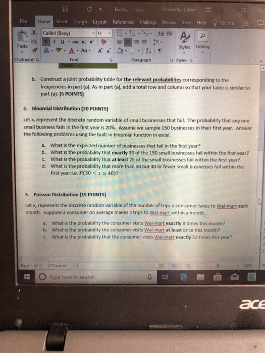 Kimberley Cutter insert Design Layout References Mailing: Review View Help Tell me le File Home Calibri (Body) Paste Styles E