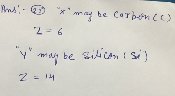 Ans LA be Carben Cc) may 2 6 may be Silion (i Z = 14