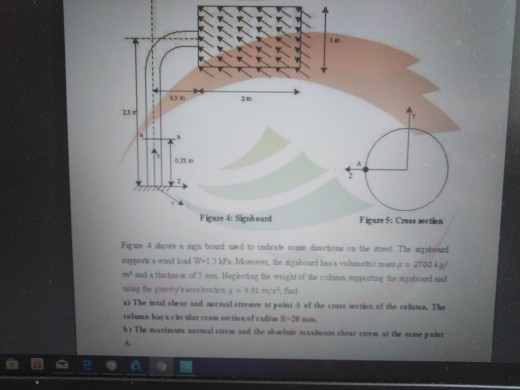 1n 035 n Fepure 4: Signheard Fieure S: Cross section 3) Th·botal slear and iwrmal streses at point Λ ef the trees wrtín af th