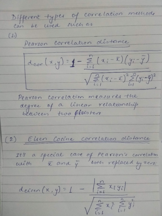 correlation melod iferent ty es of Sueh as wed Can be Pearson Correlation oliotance ny deor(y-ri- E)(y-7) 2 Pearton correlati