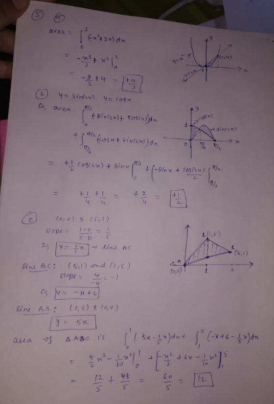 area So, area cosIn) sintin) Co, o) s , C. 0, D 5x To