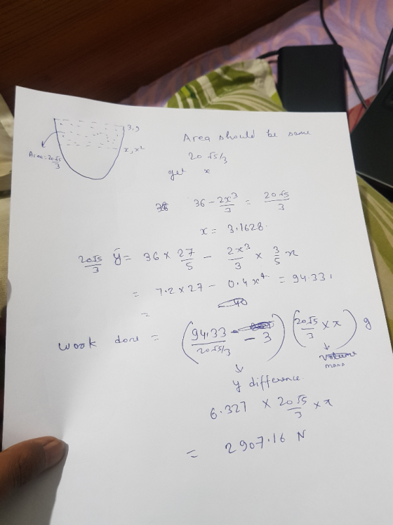 3,2 Area should b 20 5 36 23 3 C= 3.162-8 36K 27 2 x3 X 3 O.404 g4.33 7-22.7- g4y33 work doni Vatauns mass diffence x2035 ス 6