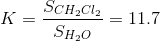 SCH2Cl2 K CHCl = 11.7 SHO
