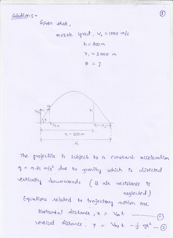 Solution Given 4hot วเ The . mojeし右lt, fs Subject to a constant, accelera tan ro1e neatecle Equations Aclaked to trojec mohon