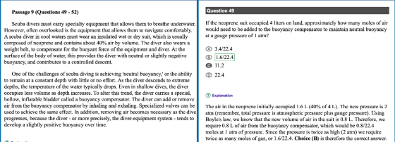 Question 49 Passage 9 (Questions 49 - 52) Scuba divers must carry specialty equipment that allows them to breathe underwater