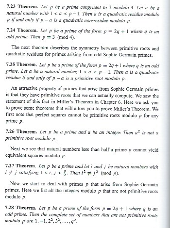 7.23 Theorem. Let p be a prime congruent to 3 modulo 4. Let a be a natural number with 1 a< p-1. Then a is a quadrutic residu