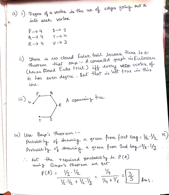 eut oedges gocg iulo eauh vertex P-4 T-4 R 4 Thure io io closed Euher tvail ccaux tlue ir ar saus- A conmulēd graph is Euleri