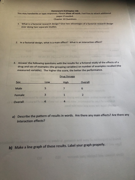 Homework 8 (Chapter 10) You may handwrite or type responses. Please show all work. Feel free to attach additional paper if ne