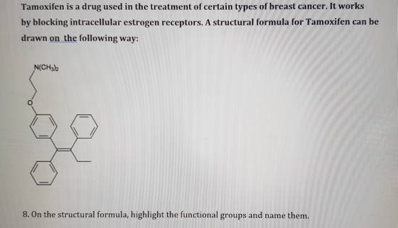Tamoxifen is a drug used in the treatment of certain types of breast cancer. It works by blocking intracellular estrogen rece