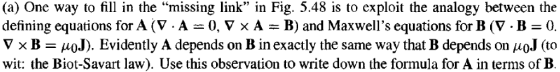 (a) One way to fill in the missing link in Fig. 5.48 is to exploit the analogy between the B) and Maxwells equations for B