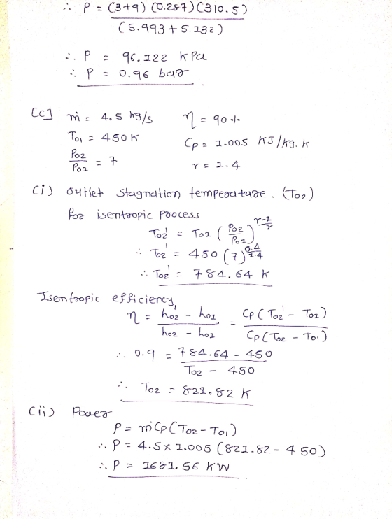 (5.993十5232 ) Tol 450 K Ср: 1.oos KJ /kg. K Poa isemtaopic Poocess Y. 4. т.semtoopic efA ciercy o.84.64- 45o Пог- 450 Тог 821