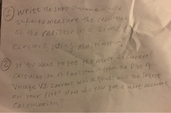 1Write the steps someonewould tapetomeasure the reitanee & the resittor in a Simpe Cireuit usin1 muitimeter tt Mant to get th
