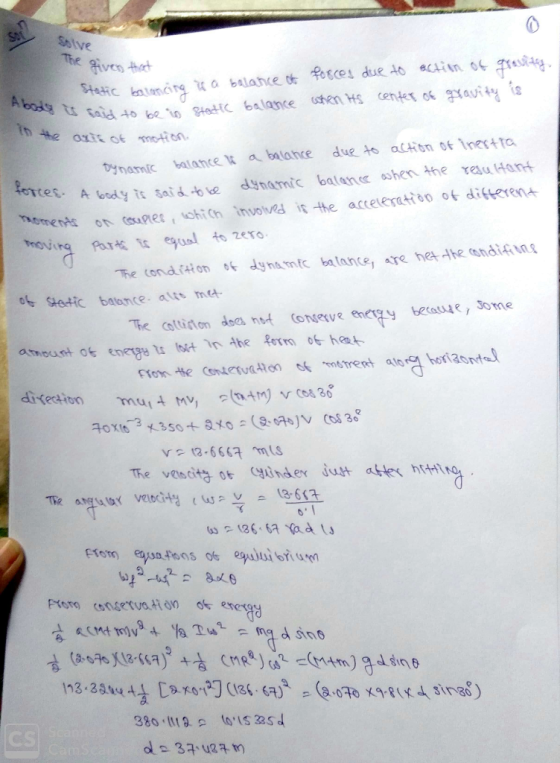 0 balance ns entes ynamic lance a batlane due to actktn of inest ta A bdy te synamic batene shen the veu Hant tes ze r 而e (on
