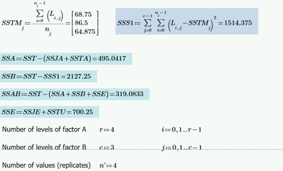 SSS! 3[64.875j SSA SST-(SSJA+SSTA)-495.0417 SSB-SST-sss 1 2127.25 SSAB-SST (SSA + SSB + SSE) 319.0833 SSE-SSJE + SSTU 700.25