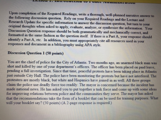 Upon completion of the Require the following discussion question. Rely on your Required Readings and the Lecture and Research