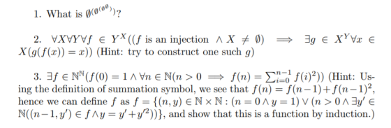 1. What is x(g(f(x)) = x)) (Hint: try to construct one such g) n-1 ing the definition of summation symbol, we see that f(n)-