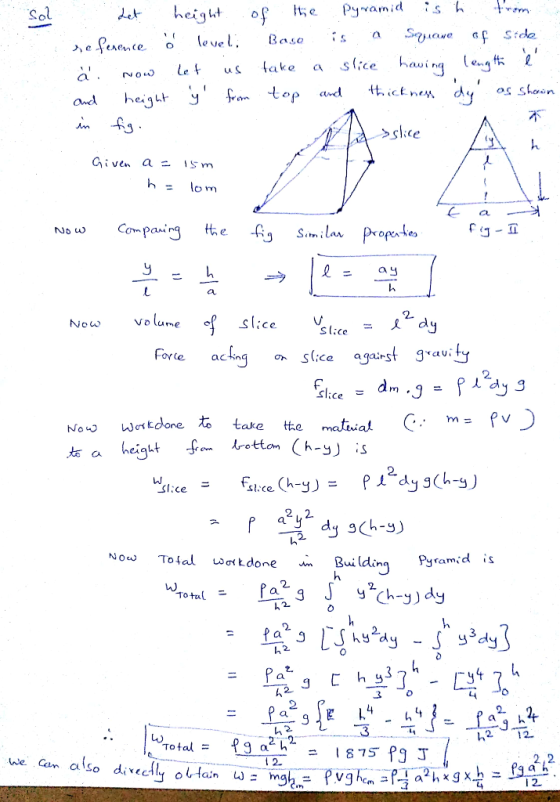 skce Given a 15m h= lom CL NU Cpaning he i, S.miaPropeke volume ef slice pove acIng σ、stice aga..st gvau.ty 2. p,-dyg(h-s) L