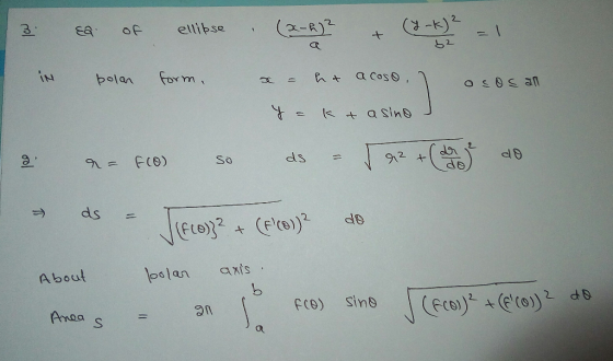 (2-R Ea ellibse 2 of 2 IN For m bolan a Coso k aSlne ds FCO) So ds (Fco)2 oslan axis About b (FeB)to) Anoa s Quis a 20 no