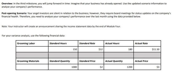 Overview: In the third milestone, you will jump forward in time: Imagine that your business has already opened. Use the updat
