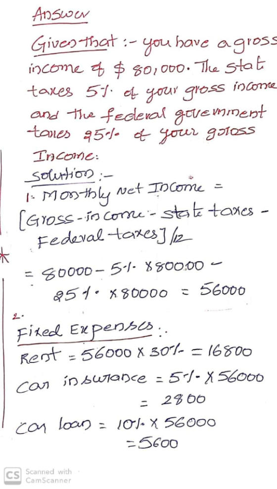 ivyoaveagross income F,申80,000. The stat taxes 57 t you ross iocoe and the fegce mmert ,7%at :- Ones FedavaHaes Fiel Ex penbs