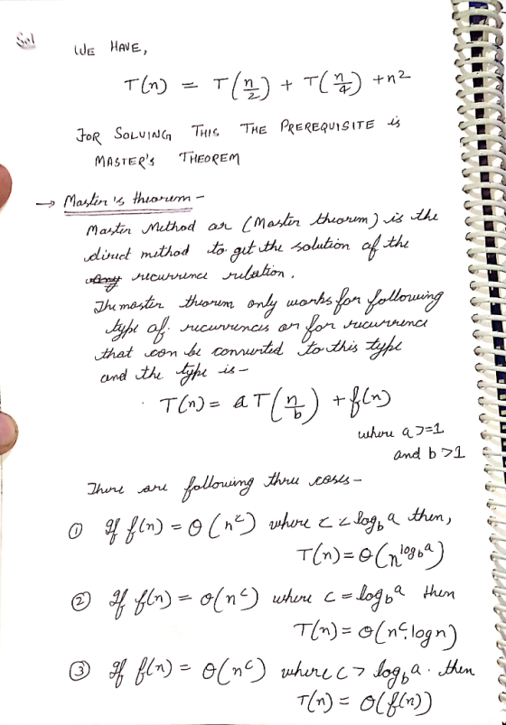 E HAVE T T(2) n2 Tn) THE PREREQU1SITE FOR SOLUINGTHIS MASTERS THEOREM Maslin thiorum Maslir thuorim ) viš dhe the Martin M