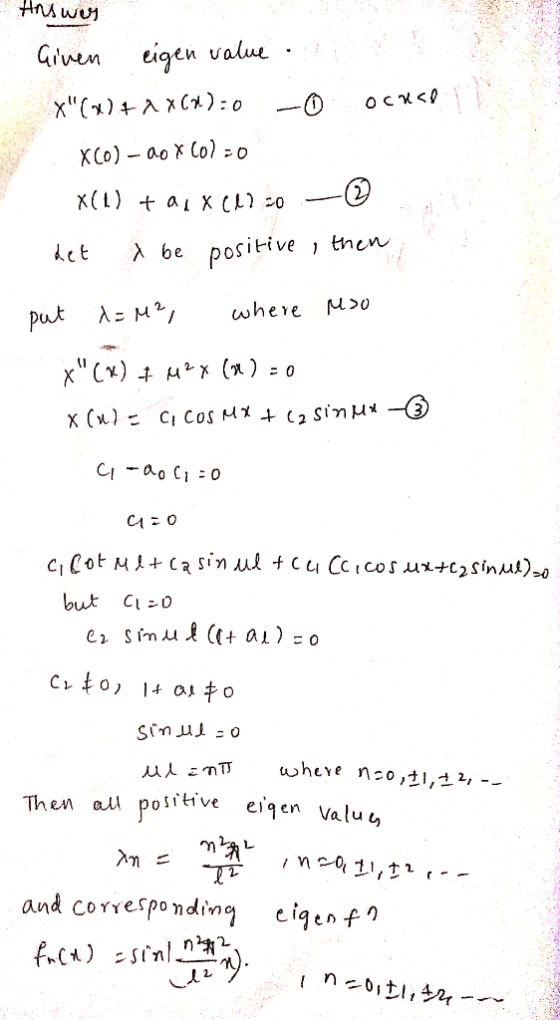 value ket λ be positive, then pu ositve eiqen Valu t, ем วา and corresponding eigenfn