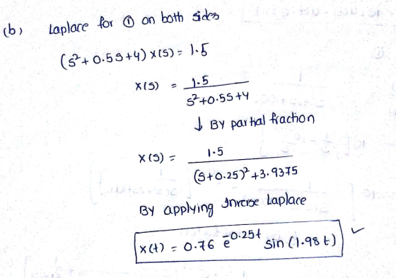 b Laplare lor O on botb sdeo S+0.55 ty J By par hal Rachon (s+0.25) +3.4375 8y applying Jnce xe): 0.76 ео-25. Sin 11.98 t) la
