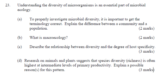 Understanding the diversity of mieroorganisms is an essential part of mierobial ecology 23 (a) To properly investigate mierob