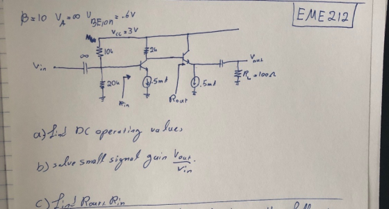 EME 212 e 10 V-Eon =.6V A VeC 3 V M V in loon 5mA .5m ま204 ROat Pin a)tnd De operatiz vaues Vout vin