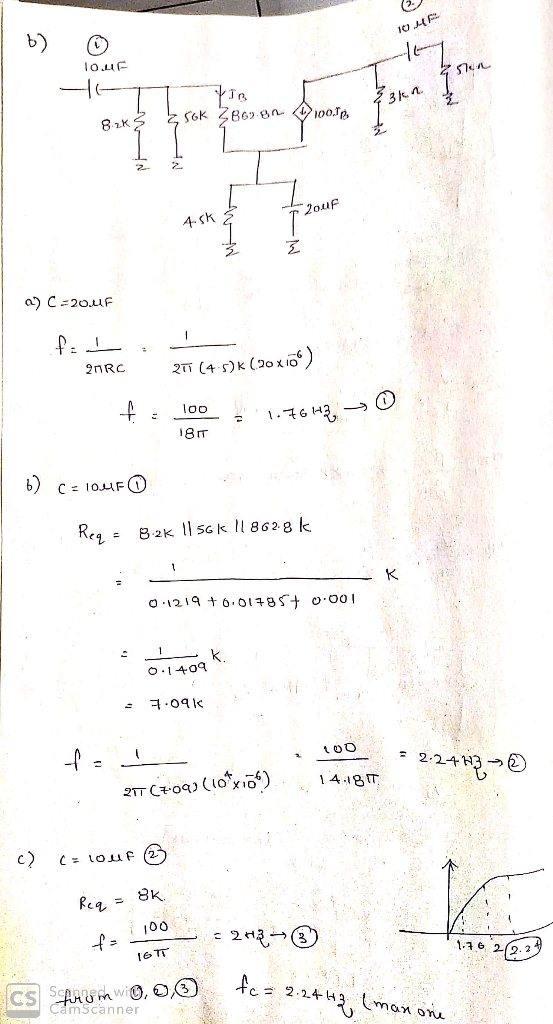 (i) lo LE 20uf 4.sk a) C 20.uF 2 (4 5)k (0x io 2nRC loo .76 H3 18IT C10F1) 8-2K SGK l 862 8 k Req = K o.1219 t6.o185t o O0 O.