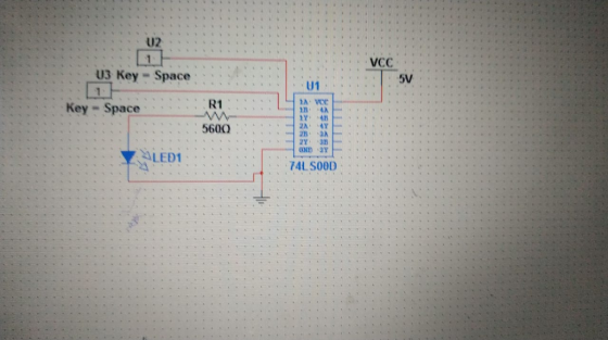 U2 VCC 5V U3 Key Space U1 R1 Key Space Y45 560Q 3