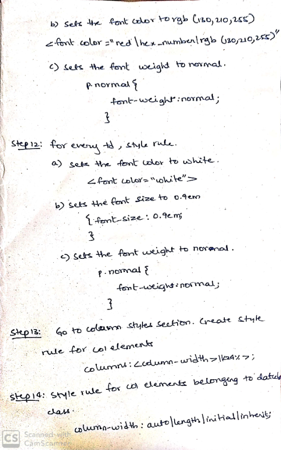 ๕.tont colorz p. norrmal tomb-weight normal; Stp2 for even^ a) set* he font uolor to ushite b) sets he fant Size to o.4cr, f
