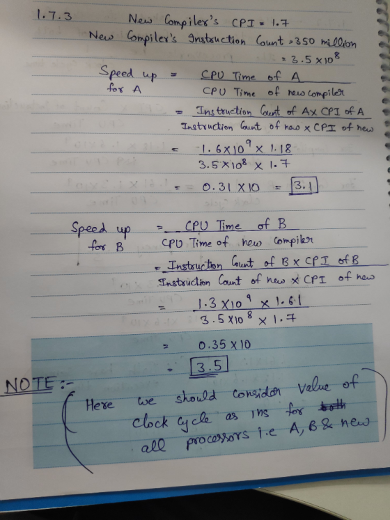 Neus Compilers Anstsuction Cont 3So mi l0ion Speed up fos A C.PO Time of A CpU Time of reuo Compilet Ins touction Ctof Ax CP