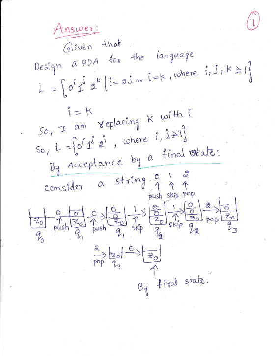 Ansuwer Griven that Design a PDA to the lanquage , where JK So, 3 am Yeplacing k with 。 So, L,OI 121 , where J By Acceptance