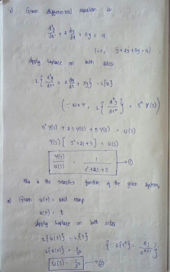 ) Given dittaen Hal equalan.İb dyply laplare on oith 9dss dy d th ls) 0(S) )Ge) unt omp ult)t spply Loplaue on beth side