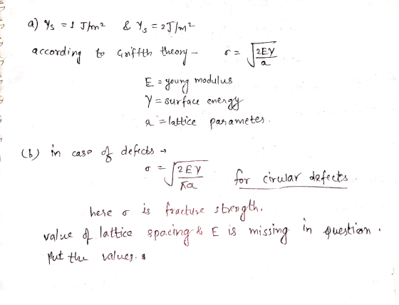 a) ys Jhn2 accordin toGften theory 2EY mInpo un3 Y=surface g latbice paramete emer deficts casP 2 EY Cirular defeets fracdese