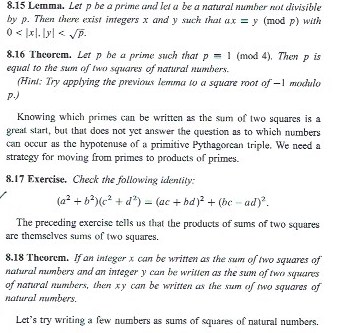 8.15 Lemma. Let p be a prime and let a be a natural number not divisible by p. Then there exist integers x and y such that ax
