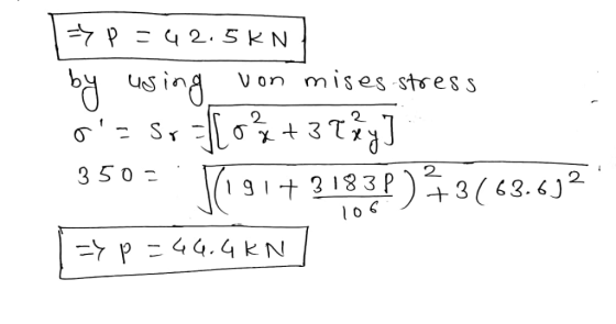 - 4 2. 5 K N Asind V on mises -stoes s 3T] 2. Sr 3 5 0 3 183 P 191 3 ( 63.6J 4 . 4G KN -Yp