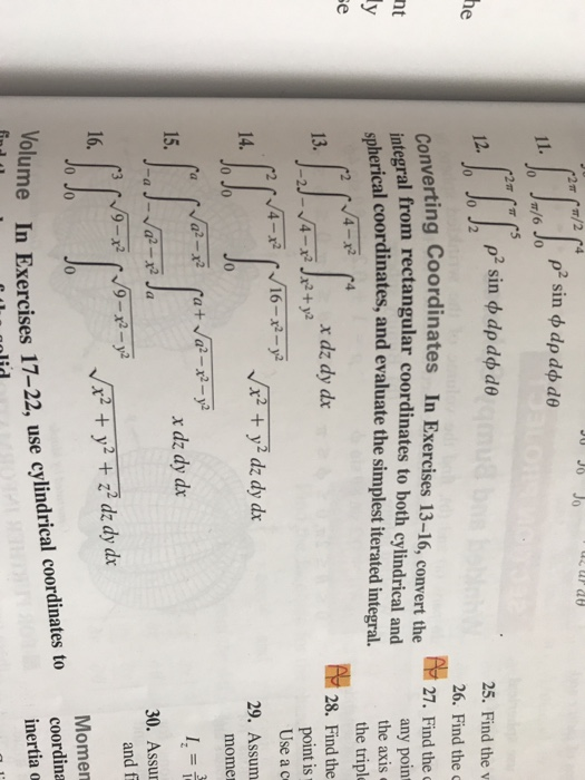 12. 25. Find the v Jo Jo 2 26. Find the 27, Find the erting Coordinates In Exercises 13-16, convert the from rectangular coor