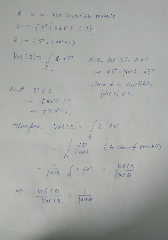 Vod (B) det A → . Vol 14)