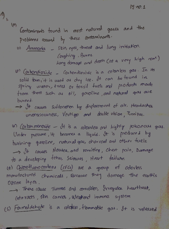 Pd no.1 Contominants tound in most natural gases and the Problems catued by these lontauinants Armmoria tin, eyel, thiOat and