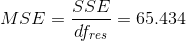 SSE 65.434 MSE dfres