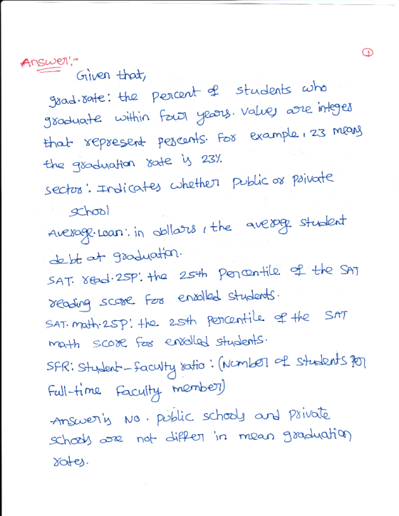 Answen, Giiven that, gad ate: the Pencentstudlents cwho sectusndicates hete Public os Paivote SChool in obllaors the ave SAT