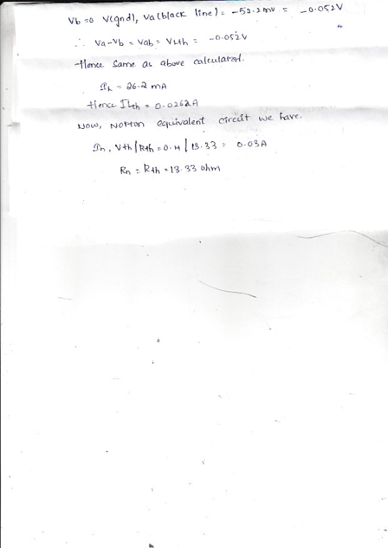 -tience Came. as aboue ca{cular . o Noon ivalent circit we ave R Rth 13 33 ohm
