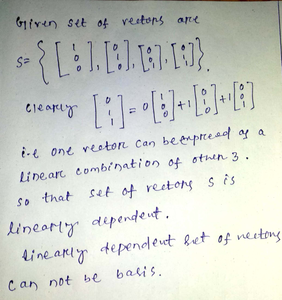 Glivm set of reotons are s-TE ! [1].BI.[마 Linear. combinat i on of ctie so that set ot reetong s fs Aineariy depend ewt Let o