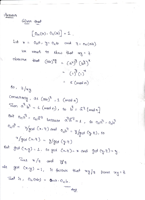 Anseの Given that be vont to show that 2 t. 30, modl n)> So Bat on An